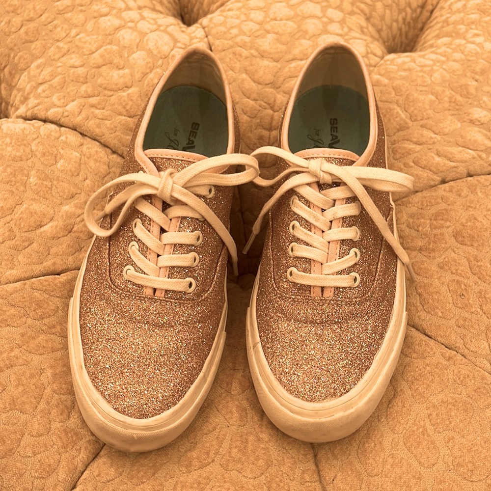 SeaVees by J. Crew Sneakers 8.5 rose gold glitter